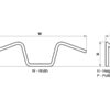 280 Flow Bar FAT Handlebar with 1 1/4" Clamp Diameter 3-Hole Raw 1 1/4" Throttle By Wire Throttle Cables