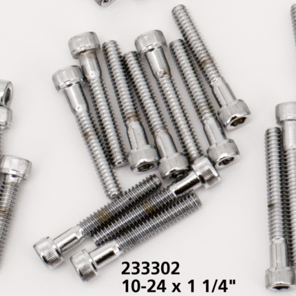 10pck Chrome allen screws 10-24x1-1/4