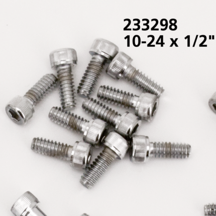 10pck Chrome allen screws 10-24x1/2"