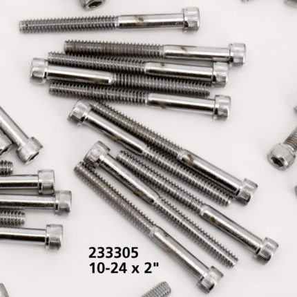 10pck Chrome allen screws 10-24x2