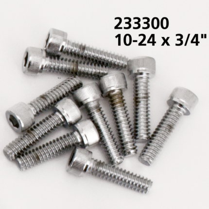 10pck Chrome allen screws 10-24x3/4