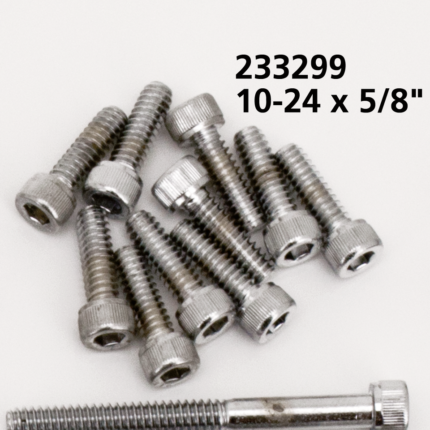10pck Chrome allen screws 10-24x5/8"