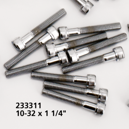 10pck Chrome allen screws 10-32x1-1/4