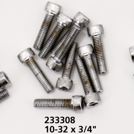 10pck Chrome allen screws 10-32x3/4
