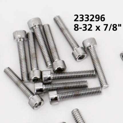 10pck Chrome allen screws 8-32x7/8"