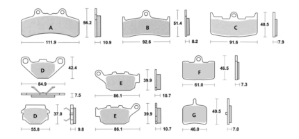SBS Front Ceramic street brake pads PM