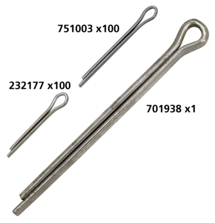 100pck 1/16"x1/2" cotter pin