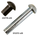 50pck Black Round Head Rivet 3/16"x1/4"
