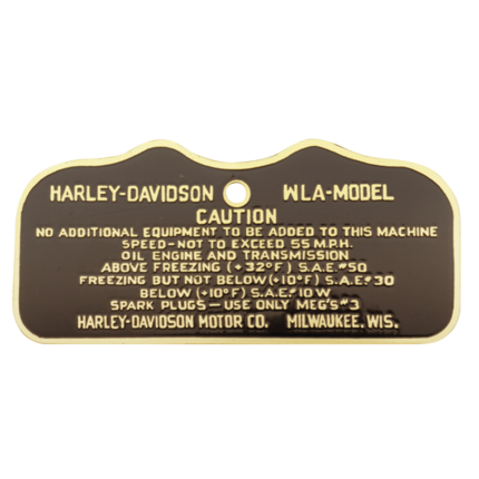 cautionplate 41+early 42WLA military brs