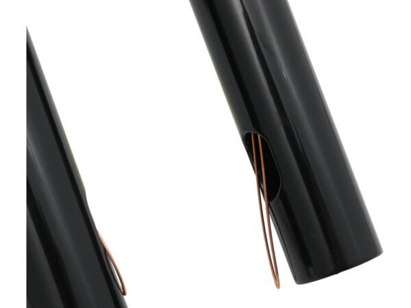 8 Straight-Up T-Bar Handlebar Non-Dimpled 4-Hole Black Powder Coated 1 1/4" Throttle By Wire Throttle Cables