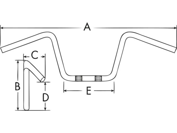 1" Dragbar Handlebar Non-Dimpled Chrome 1"