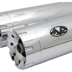 Double Slip-On Muffler Set Endcap Revolver Chrome