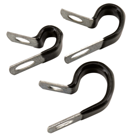 10Pck Vinyl coated cable clamps 1/4"