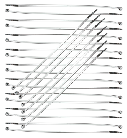 25-pack Nylon Tie Straps 7" Chrome