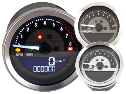 4" Speedo/Tachometer Black KMH/MPH