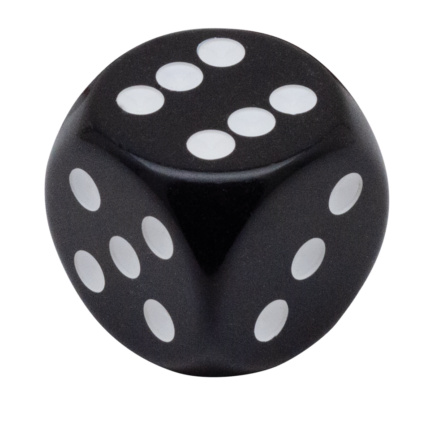 Dice shifter knob black w/ white dots