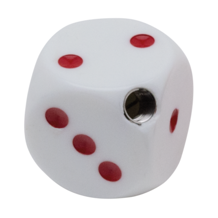 Dice shifter knob white w/ red dots