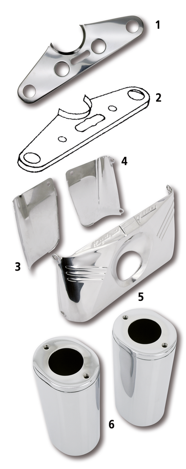 Upper cvr wide-glide Stainless FL49-59