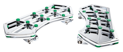 DIAMOND FR FLRBRD CHR W/ GEMS GREEN