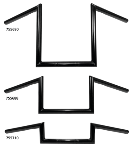 1" Handlebars Square 12" BLK
