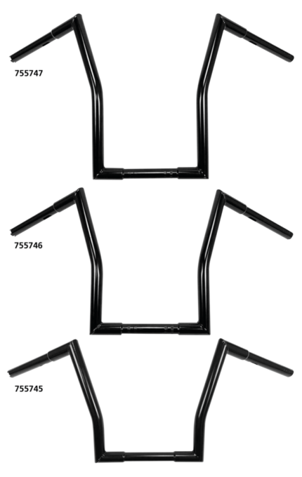 1" Square Fat Ape Hanger 15" BLK TBW