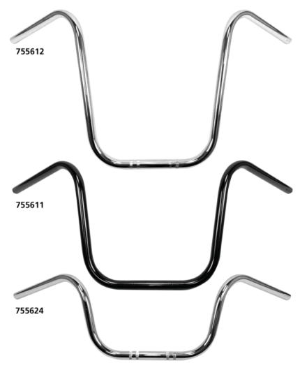 7/8" Handlebar Ape Hanger 12" BLK no dmp
