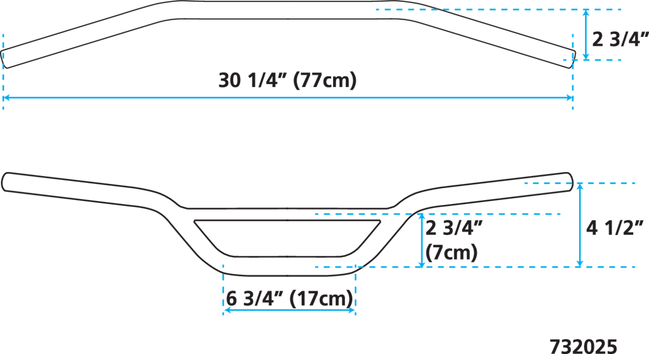ZCP Moto bar non-dimpled black 4-1/4"