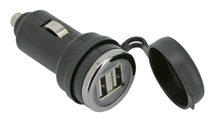 GZP 12V Twin USB adapter plug w/cover