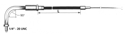 GZP Black BT76 LN=35" 90dgr throttle