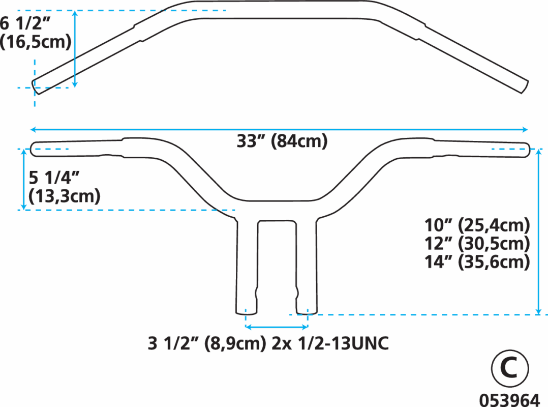 GZP Chr 14.5" rise Clubstyle Chonkybar