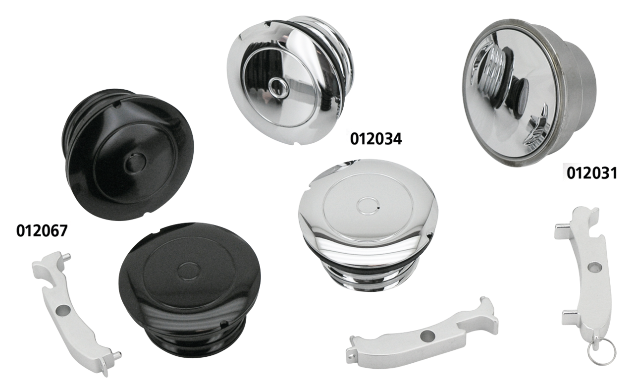 GZP Chr screw-in flush mnt gas cap w/bun