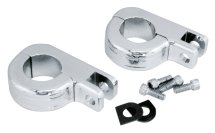 GZP Chrome billet foot peg bar mounts