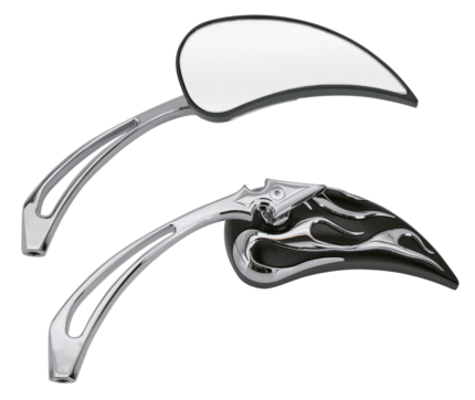 GZP Chrome & black flame mirror set