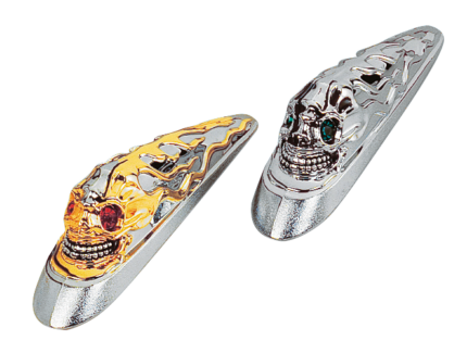 GZP Fender ornam. chrome Skull red eye