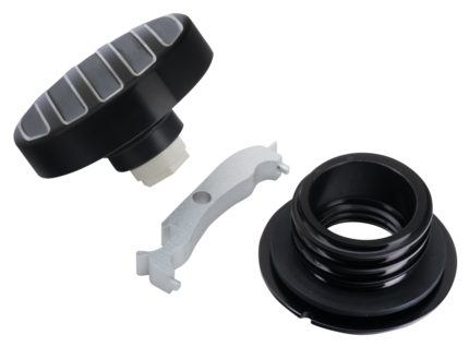 GZP black cut ribbed screw-in cap 82-e18