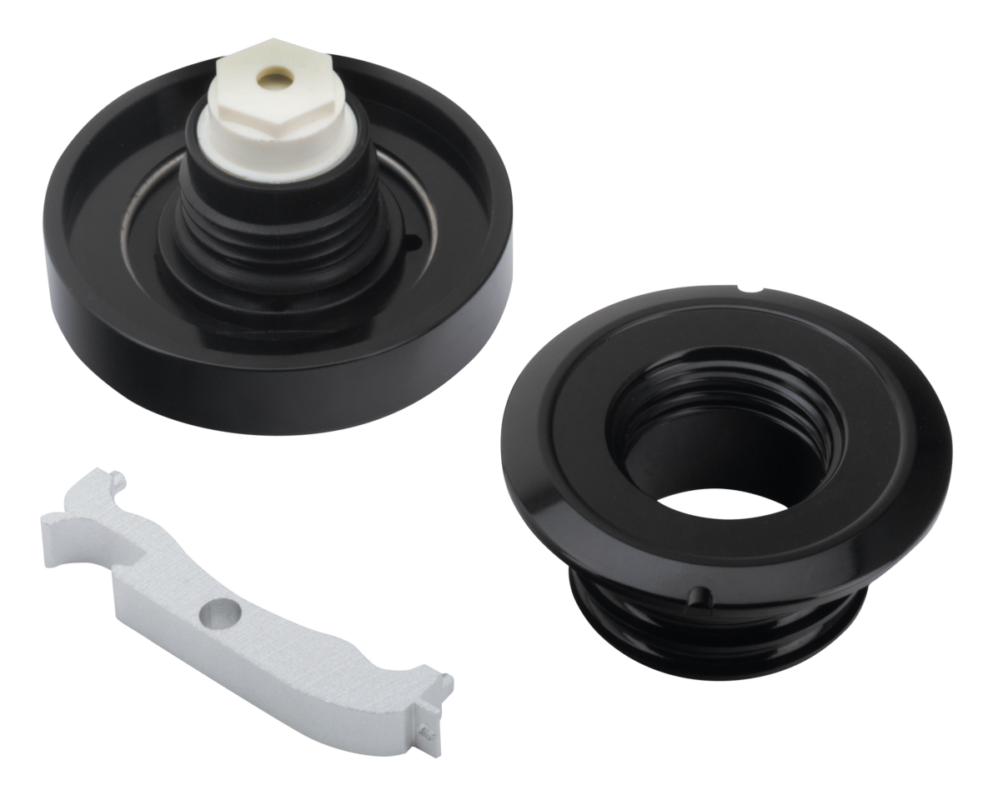 GZP black ribbed screw in cap 82-e18