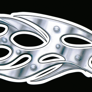 Chrome Skull Left decal 16.31"x5.37"