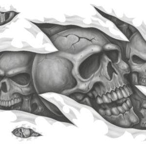 SKULL SET RIGHT DECAL 12"X28"