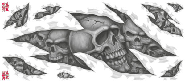 SKULL SET RIGHT DECAL 12"X28"