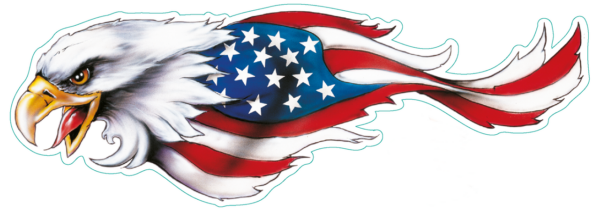 USA eagle center fenderdecal 4.6"x11.4"