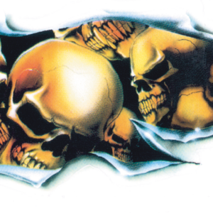 Skull shread right decal 2 3/4"x8 1/8"