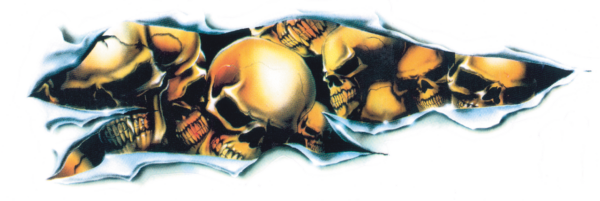 Skull shread right decal 2 3/4"x8 1/8"