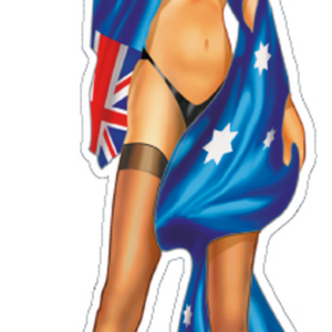 Australian flag babe decal 2.75"x8.3"