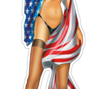 USA flag babe decal 2.75"x8.3"