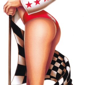 Race girl red decal 2.75"x8.1"