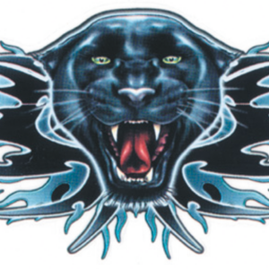 Panther Attack decal 2 5/8"x7.5"