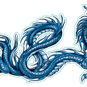 Blue dragon right decal 2.69"x8"