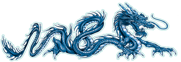 Blue dragon right decal 2.69"x8"