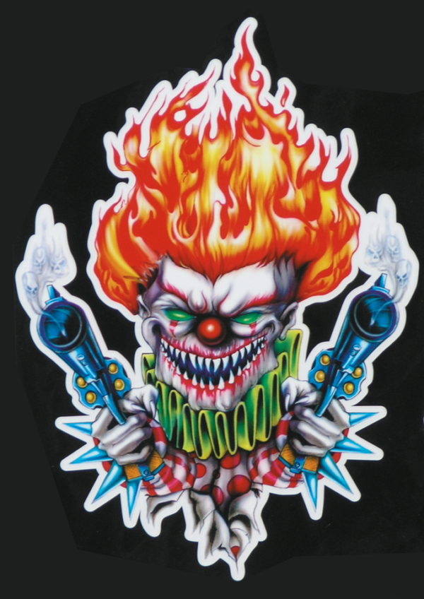 Gun Toting Clown decal 7.33"x10.39"