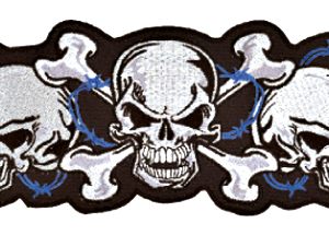 String of Skulls patch 12.25"x3.5"